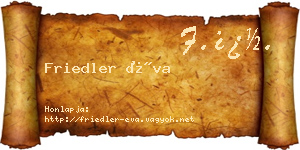 Friedler Éva névjegykártya