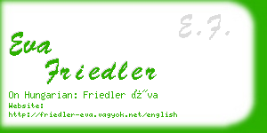 eva friedler business card